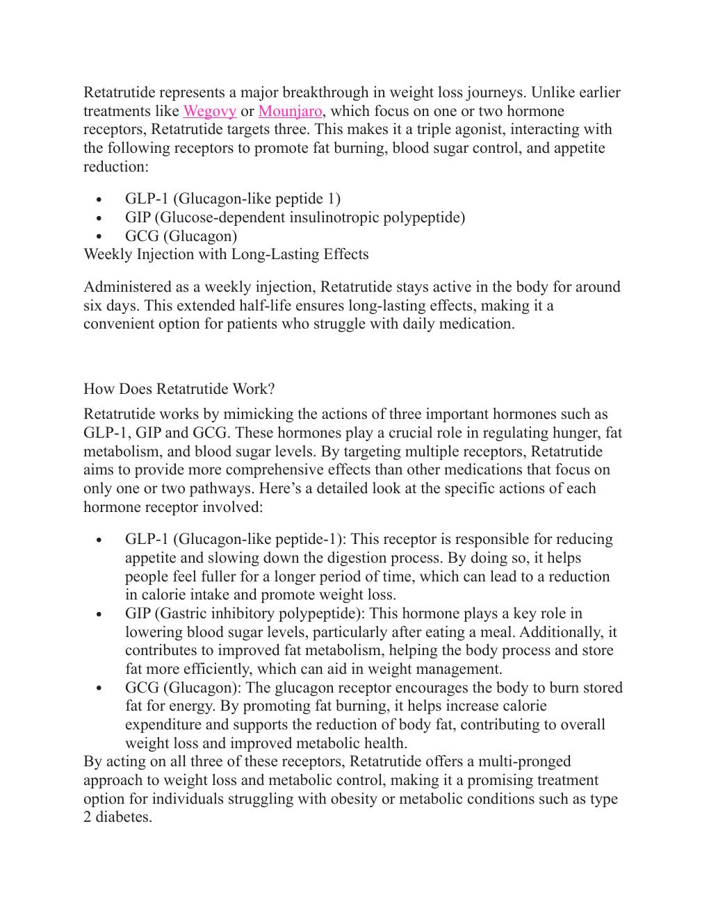 Triple Receptor Agonist for Weight Loss — FAQ — page 2 of 3